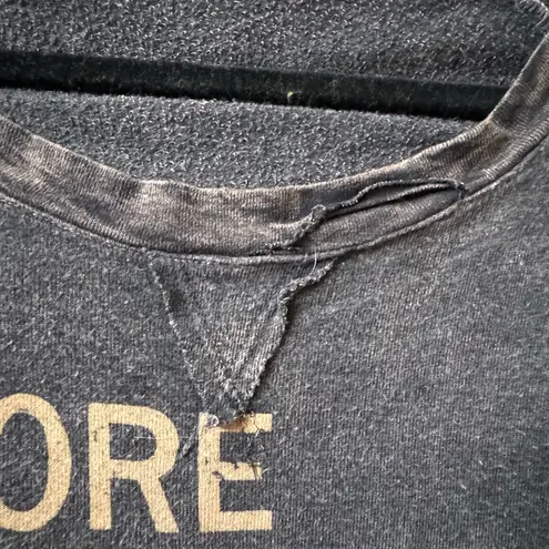 T Party Fashion T*Party Size S Distressed Black Acid Wash Crewneck