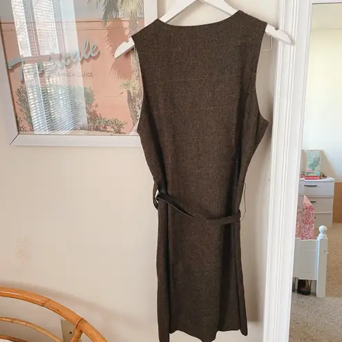 Vintage 90s Breeches Tweed Plaid Dress Brown Size 8