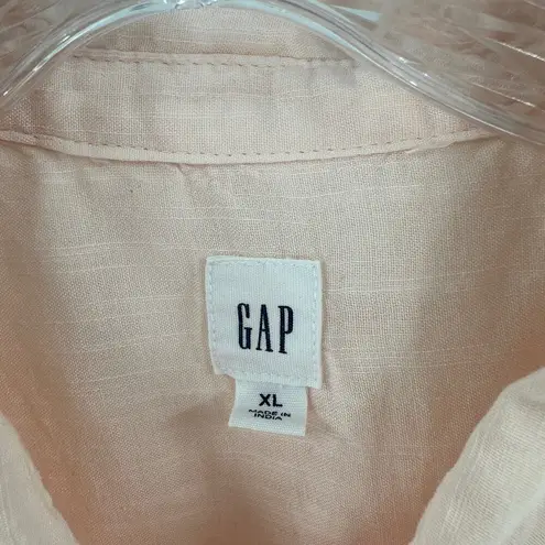 Gap  Pink Short Sleeve Button-Up Cotton Rayon Casual Shirt Women's Size XL