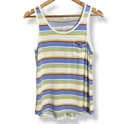 prAna Tank Top Foundation Scoop Neck Women Morning Glory Stripe Shirt Small
