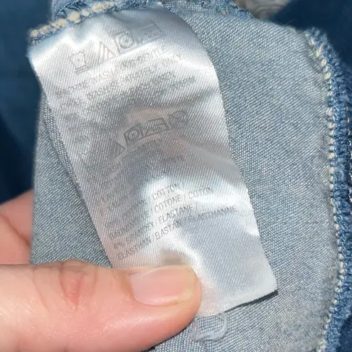 Denim & Co. Women's Plus Stretch Denim Bomber Jacket Blue Size 2X