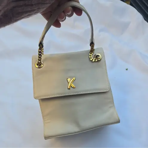 PALOMA PICASSO Vintage Ivory Leather Top Handle Bag made italy