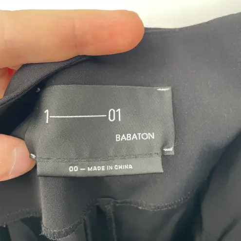 Babaton 1-01 Black Cropped Drawstring Hem Wide Leg Pants Size 00