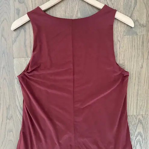 Three Dots Crew Neck Sleeveless Bodycon Dress in Cranberry Red Size Medium
