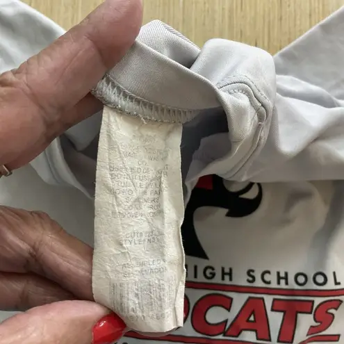 Lake View Wildcats High School Gray Red Black Short Sleeve Cationic Tee Large