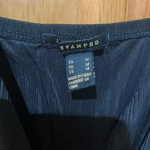 Revamped Black Shorts Sleeveless Romper Classic Woman’s One Piece Romper Size M