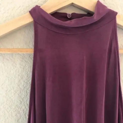 Boutique Victoria & Sophia Dark Wine Red High Neck Halter Tank Top S