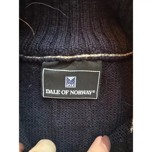 Dale of Norway Wool Full Zip Nordic Knit Sweater Women's M Fair Isle Ski Lodge Black Size M
