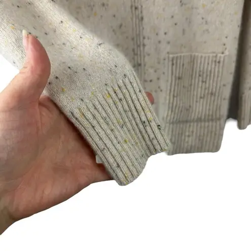 FatFace Callie Cashmere Jumper Natural Ivory Flecked Size 6 Ribbed Pocket