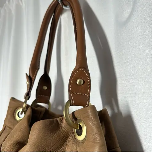 Coldwater Creek Brown Leather Hobo Shoulder Bag Satchel Purse Suede Y2K Boho