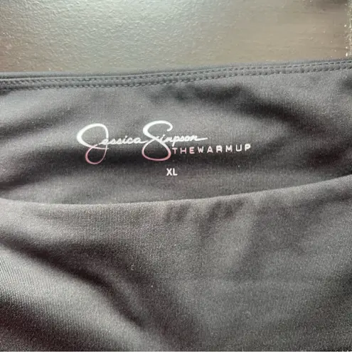 Jessica Simpson  The Warm Up Black Star Leggings Size XL NWT