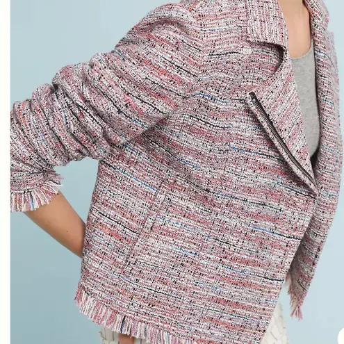 Cupcakes & Cashmere Canter Tweed Moto Jacket Pink