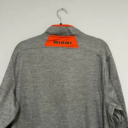 Colosseum University Of Miami Gray Orange Pullover Jacket