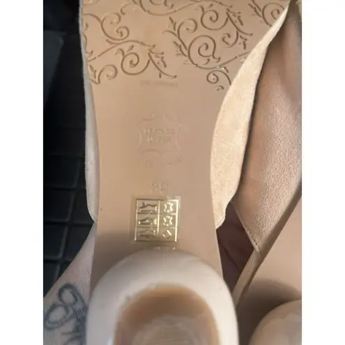 Brenda Zaro Ball Heel Mules In Pale Sand Size 39 (8 US) Woman’s Shoes