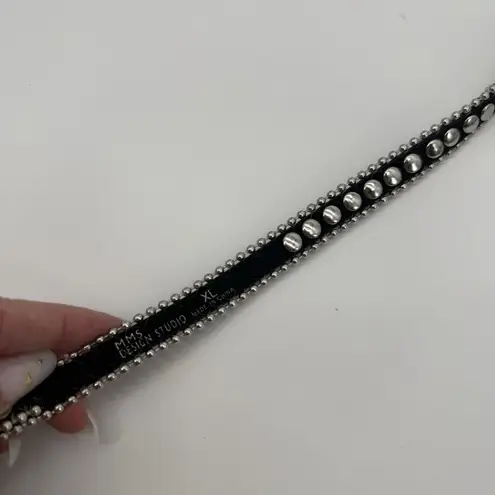 MMS Design Black Leather Rhinestone Belt Wester Size XL Women Studded