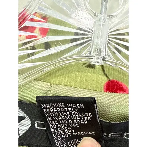 Vintage Inspired Rose Floral Green Corduroy Blazer Jacket Sz M Retro Girl Boss Size M