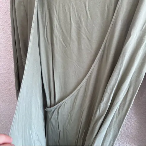 Caden Lane Women’s Bamboo Green Solid Wrap Crossover Maternity Robe One Size Size undefined