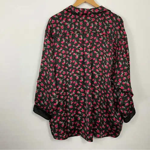 Free People  Dreamy Days Mixed Print Pajama Shirt Midnight Combo‎ Size M