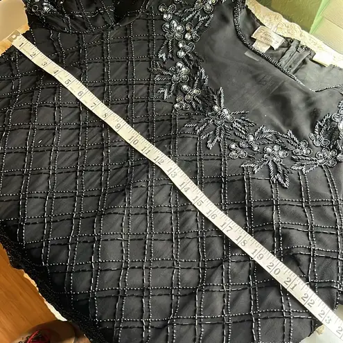 Laurence Kazar Vintage Stenay Silk Beaded Sequin Evening Top Formal