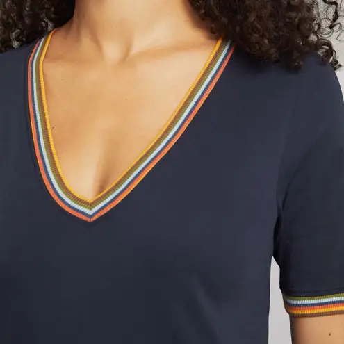 Faherty Brand Marin Tee Soft Lightweight Retro Stripe Pima Cotton V