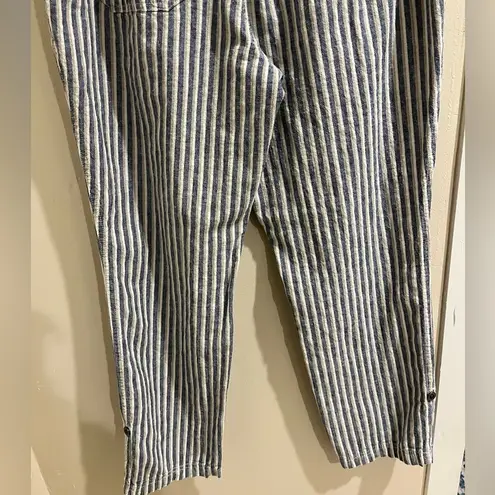 Natural Reflections Size Medium Linen Blend Striped Pants