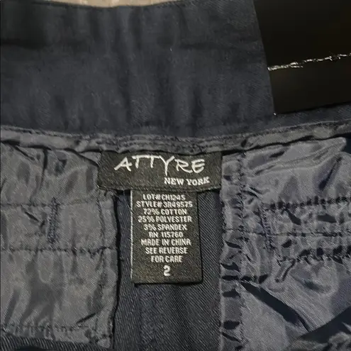 Attyre Blue Shorts with Scalloped Hem has pockets. Size 2 new