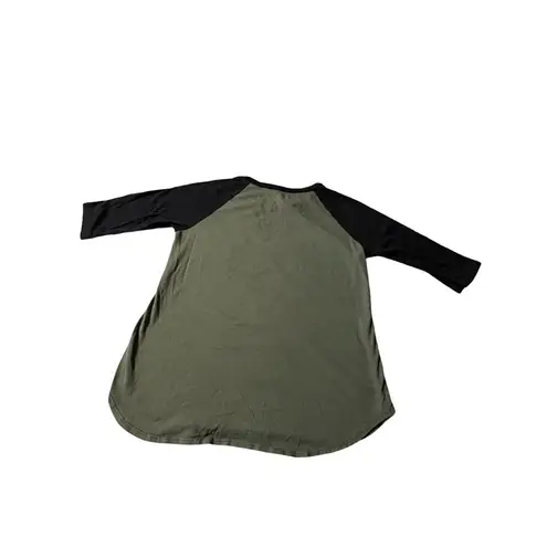 Stüssy Stussy Olive Green & Black 3/4 Sleeve Graphic Tee Women size Medium