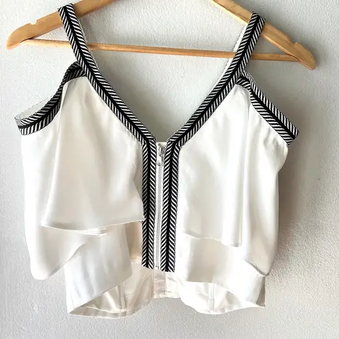 Bardot •White Flutter-Front Corset Top•sz 4/XS