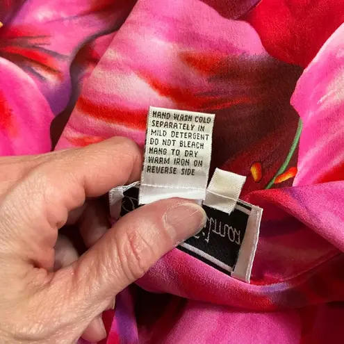 Vtg 90s bright floral Hawaiian shirt Red Size L