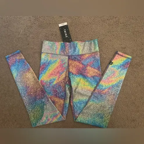 Terez NWT  Rainbow Sparkle Pattern Active Wear Leggings, Size S