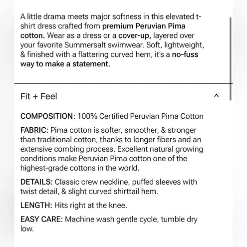 Summersalt The Luxe Pima Twist-Sleeve T-Shirt Dress - Currant Size Extra Small XS