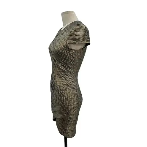 Torn By Ronny Kobo Kaitlyn Metallic Gold Charcoal Mini Dress Size Small