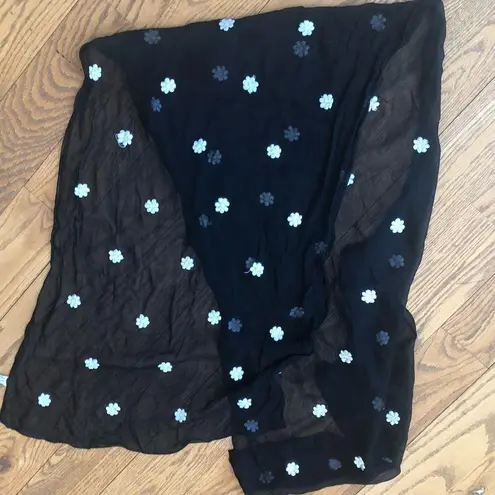 Vintage black and white floral sheer sarong Size undefined