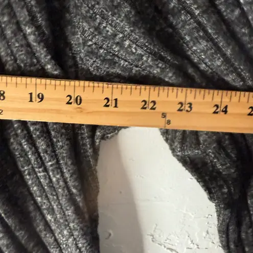 Signature Studio XL Gray Ribbed Knit Duster Cardigan Long Sleeve Belted Career