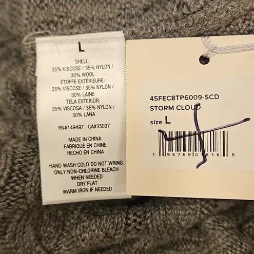 đź’•FAVORITE DAUGHTERđź’• Masha Cable Knit Turtleneck Sweater Storm Cloud Grey L NWT Size L