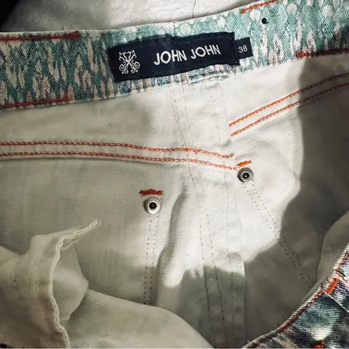 Brazilian John John Multicolor Distress Pants and flared leg Jeans Green Size 6