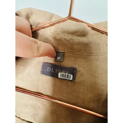 DL1961 Khaki Tan Short Sleeve Button Front Flap Pockets Montauk Shirt Size M