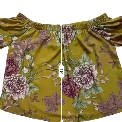 Sans Souci Women’s Size Large Fall Floral Off Shoulder Puff Sleeves Top