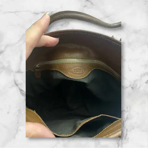 Tod's Brown Shoulder Bag with Polished Leather