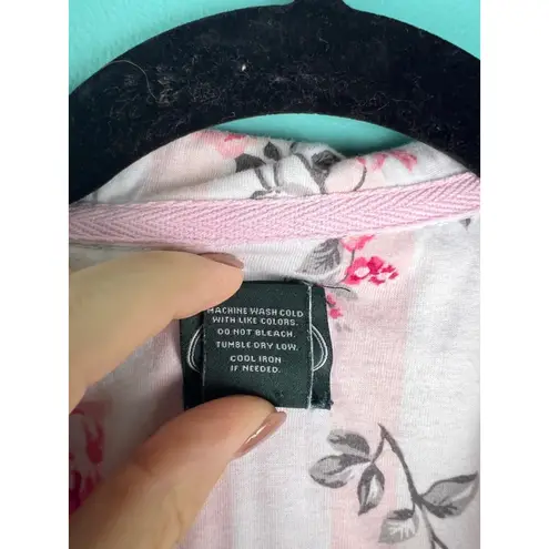 Laura Ashley Women's Pajamas XL White Pink Floral Striped Nightshirt