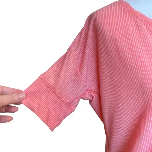 prAna Women’s Size S Orange Top Vana Tee Striped Short Sleeve Outdoor Gorpcore