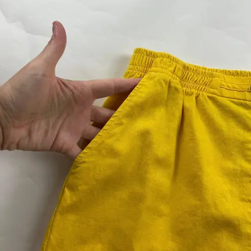 St. John Sport Nautical Yellow Linen Blend High Rise Wide Leg Pant S