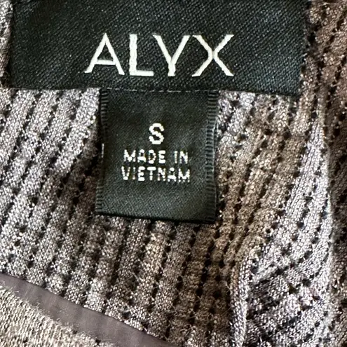 ALYX WMs SM Side Knot Round Neck Crochet Open Back 3/4 Bell Sleeve Boho Casual Gray