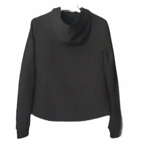 Blanc Noir Zip Front Hooded Active Utility Jacket Windbreaker Black Size Medium