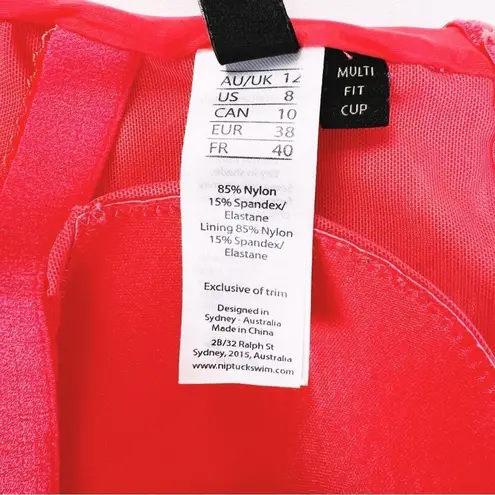 Nip Tuck Swimwear Vinyasa Red Floral One Shoulder One Piece Swimsuit Size US 8