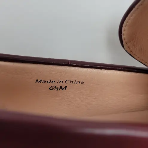 Kate Spade New York Karry Casual Loafers Round Toe Leather Wine Burgundy 6.5M Brown Size 6.5