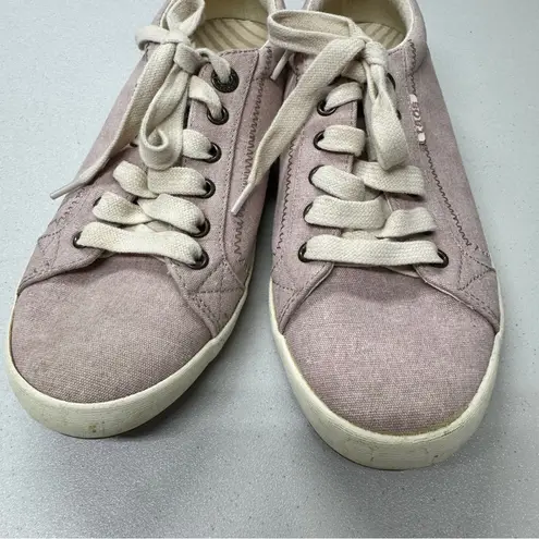 Taos Pink Canvas Lace Up Sneakers Womens 8 Comfort Shoes Casual Beachy Flats