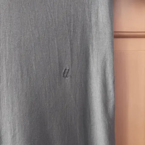 Helmut Lang Collared Baby Blue Rib Knit Midi Dress Shirt Dress Size Large Ribbed