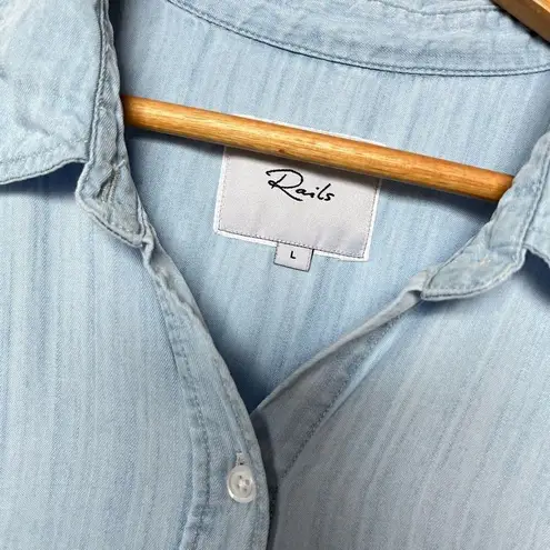 Rails Lex Short Sleeve Button Up in Light Vintage Dip Dye