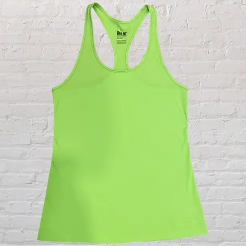 Nike  dri-fit slim fit racer back tank. Size: SMALL. Neon green.